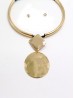 Circle/Square Pendant Necklace & Earring Set